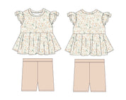 Enchanted: Peplum Biker Short Set