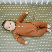 Olive Strokes Muslin Crib Sheet