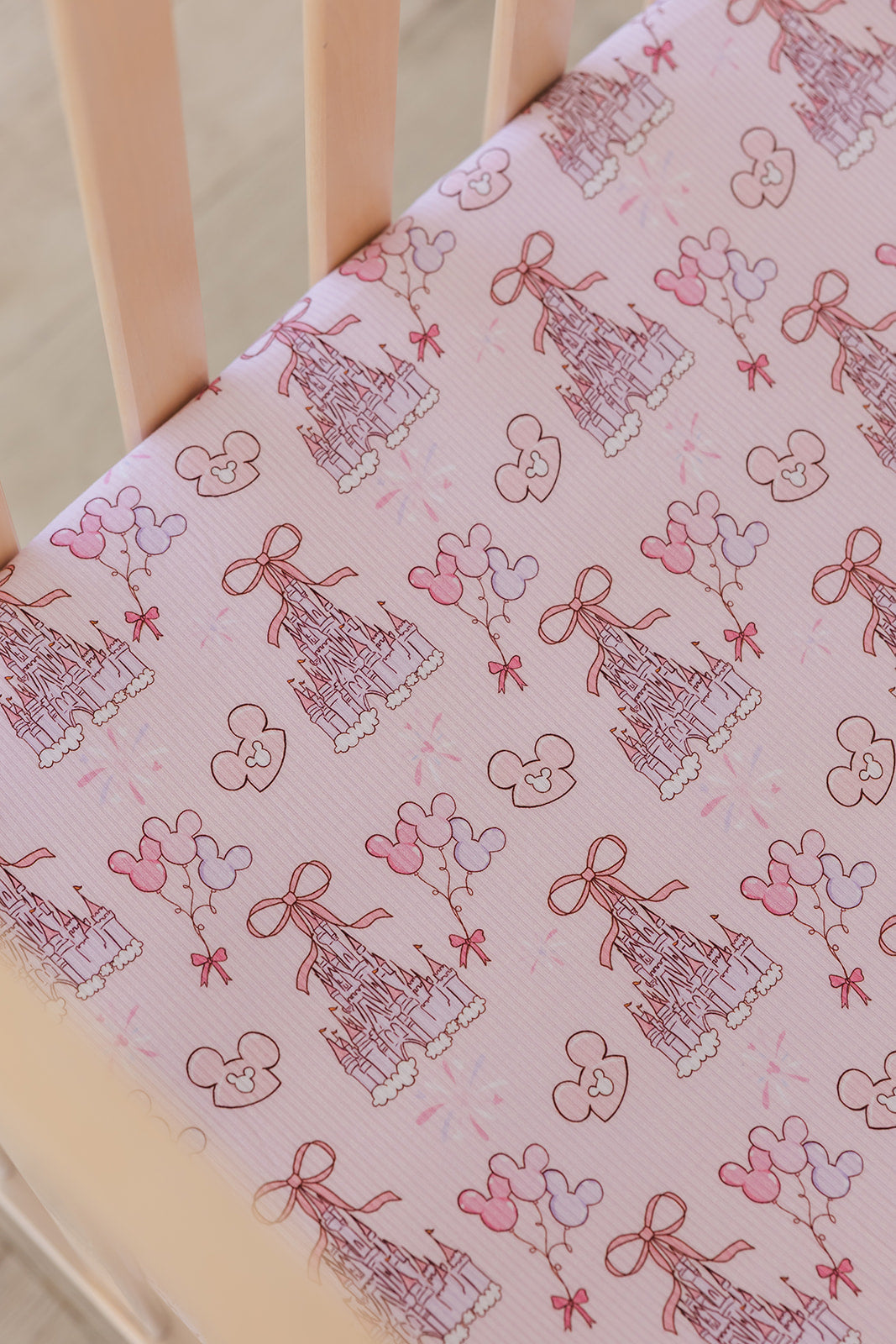Coquette Castles (ribbed) - Crib Sheet