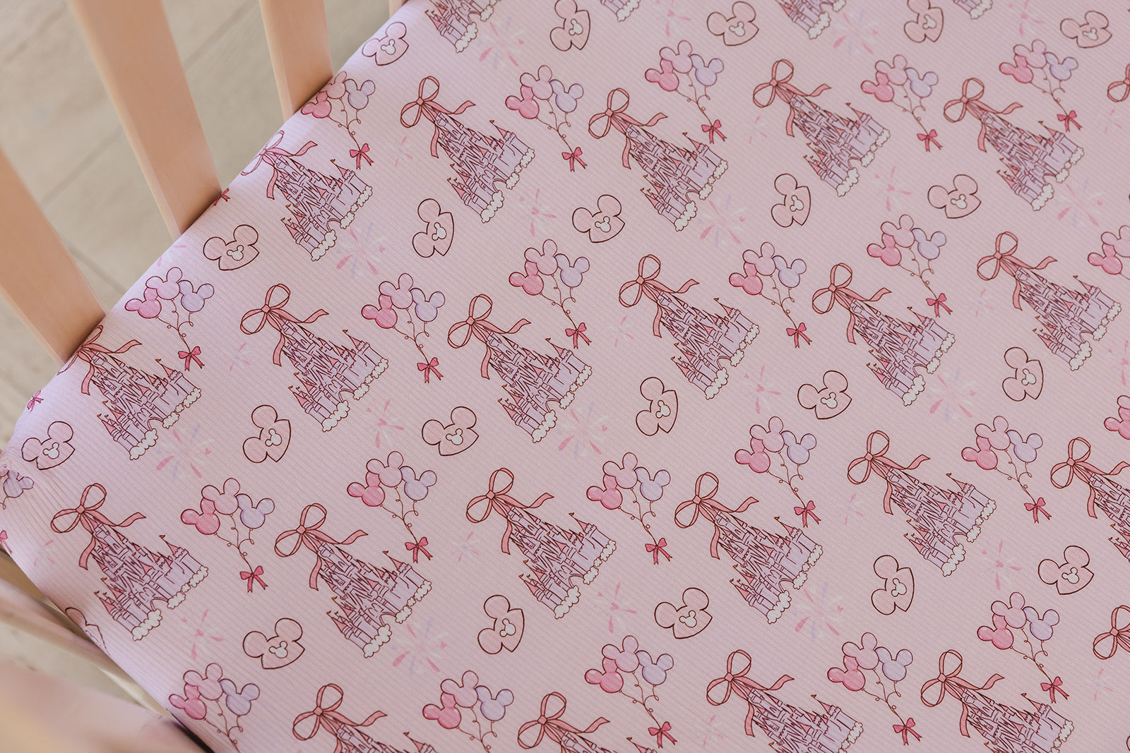Coquette Castles (ribbed) - Crib Sheet