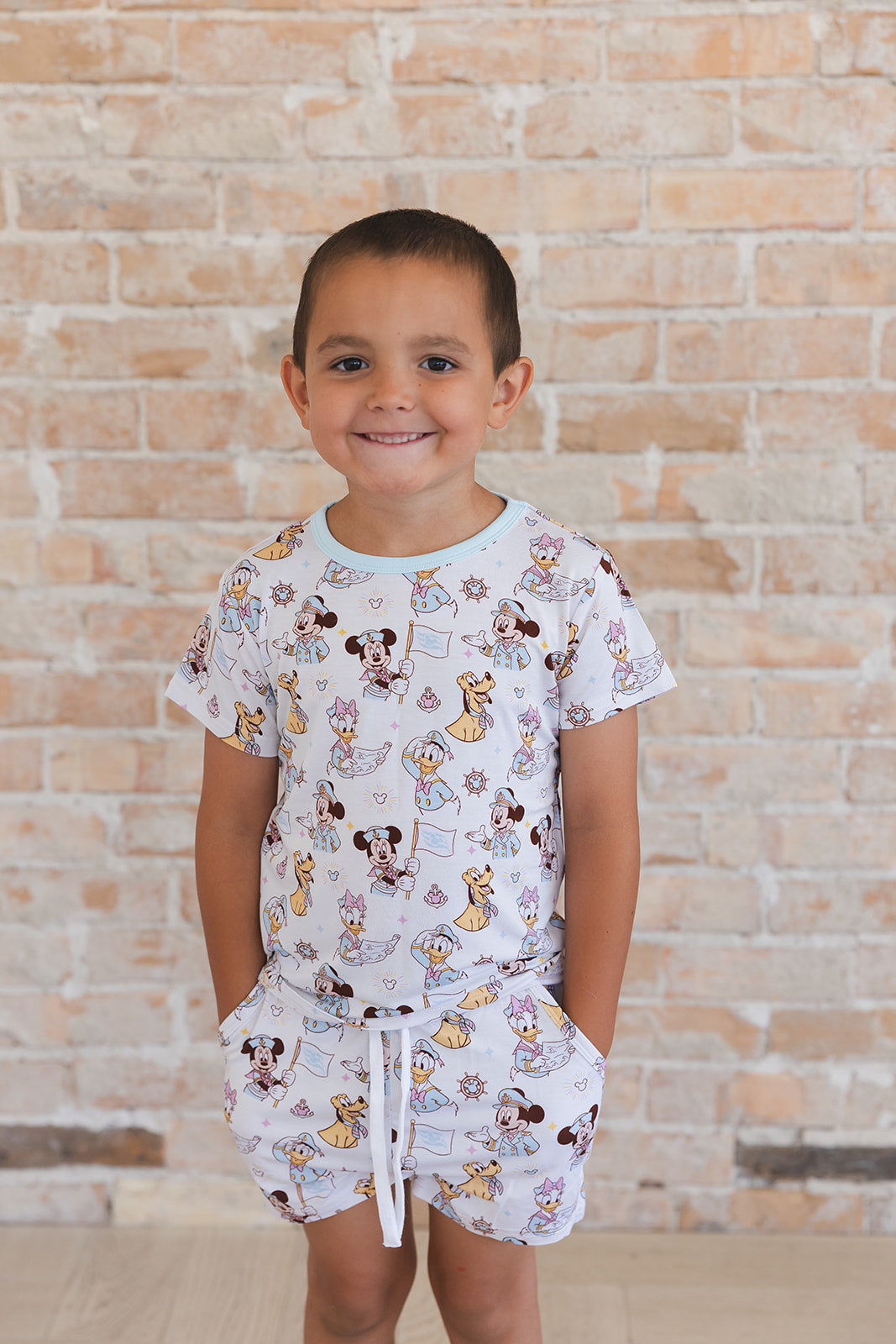(BLUE) Adventure Ahoy - Pocket Short Set