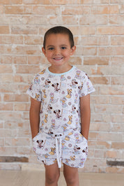 (BLUE) Adventure Ahoy - Pocket Short Set