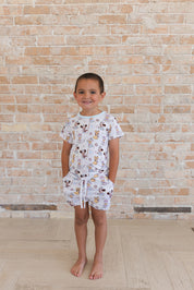 (BLUE) Adventure Ahoy - Pocket Short Set