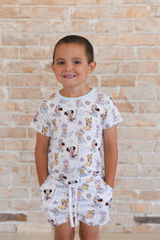 (BLUE) Adventure Ahoy - Pocket Short Set