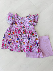 Daisy: Peplum Biker Short Set