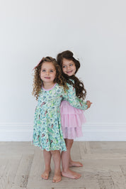 (GREEN) Bayou Wishes - Ruffle Dress