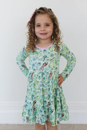 (GREEN) Bayou Wishes - Ruffle Dress