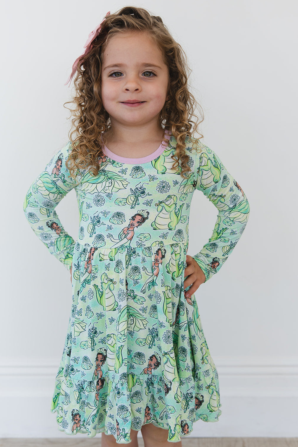 (GREEN) Bayou Wishes - Ruffle Dress