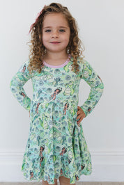 (GREEN) Bayou Wishes - Ruffle Dress