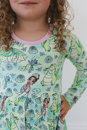 (GREEN) Bayou Wishes - Ruffle Dress