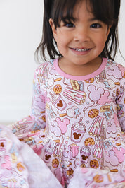 Snacks (pink) - Ruffle Dress