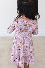Snacks (pink) - Ruffle Dress