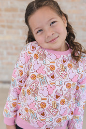 Snacks (pink) - Define Terry Sweatshirt