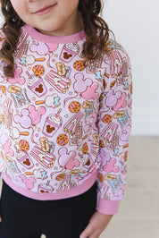 Snacks (pink) - Define Terry Sweatshirt