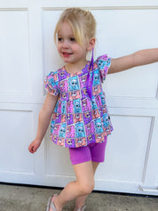 Purr-fect Heroes: Peplum Biker Short Set