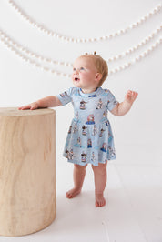 Frosty Friends: Baby Twirl Dress with Bodysuit