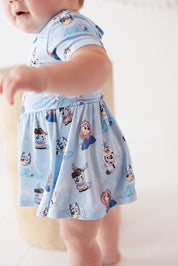 Frosty Friends: Baby Twirl Dress with Bodysuit