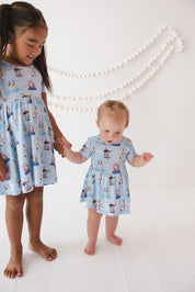 Frosty Friends: Baby Twirl Dress with Bodysuit