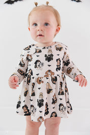 Fairytale Frights: Long Sleeve Baby Twirl Dress with Bodysuit