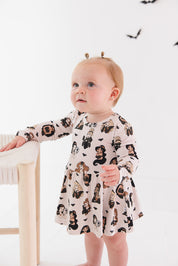 Fairytale Frights: Long Sleeve Baby Twirl Dress with Bodysuit