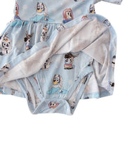 Frosty Friends: Baby Twirl Dress with Bodysuit