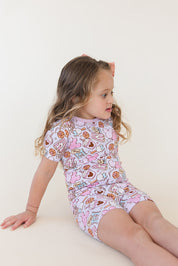 Snacks (purple) - Biker Short Set