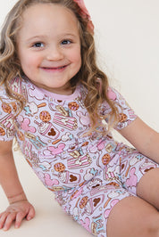 Snacks (purple) - Biker Short Set