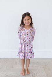 Snacks (purple) - Ruffle Dress