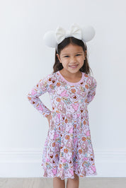 Snacks (purple) - Ruffle Dress