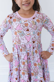 Snacks (purple) - Ruffle Dress