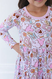 Snacks (purple) - Ruffle Dress