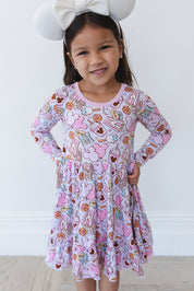 Snacks (purple) - Ruffle Dress
