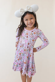 Snacks (purple) - Ruffle Dress