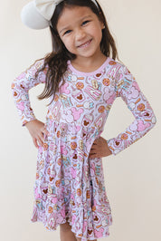 Snacks (purple) - Ruffle Dress