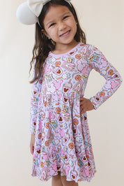 Snacks (purple) - Ruffle Dress