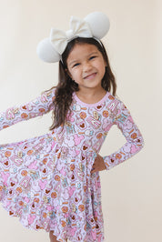 Snacks (purple) - Ruffle Dress