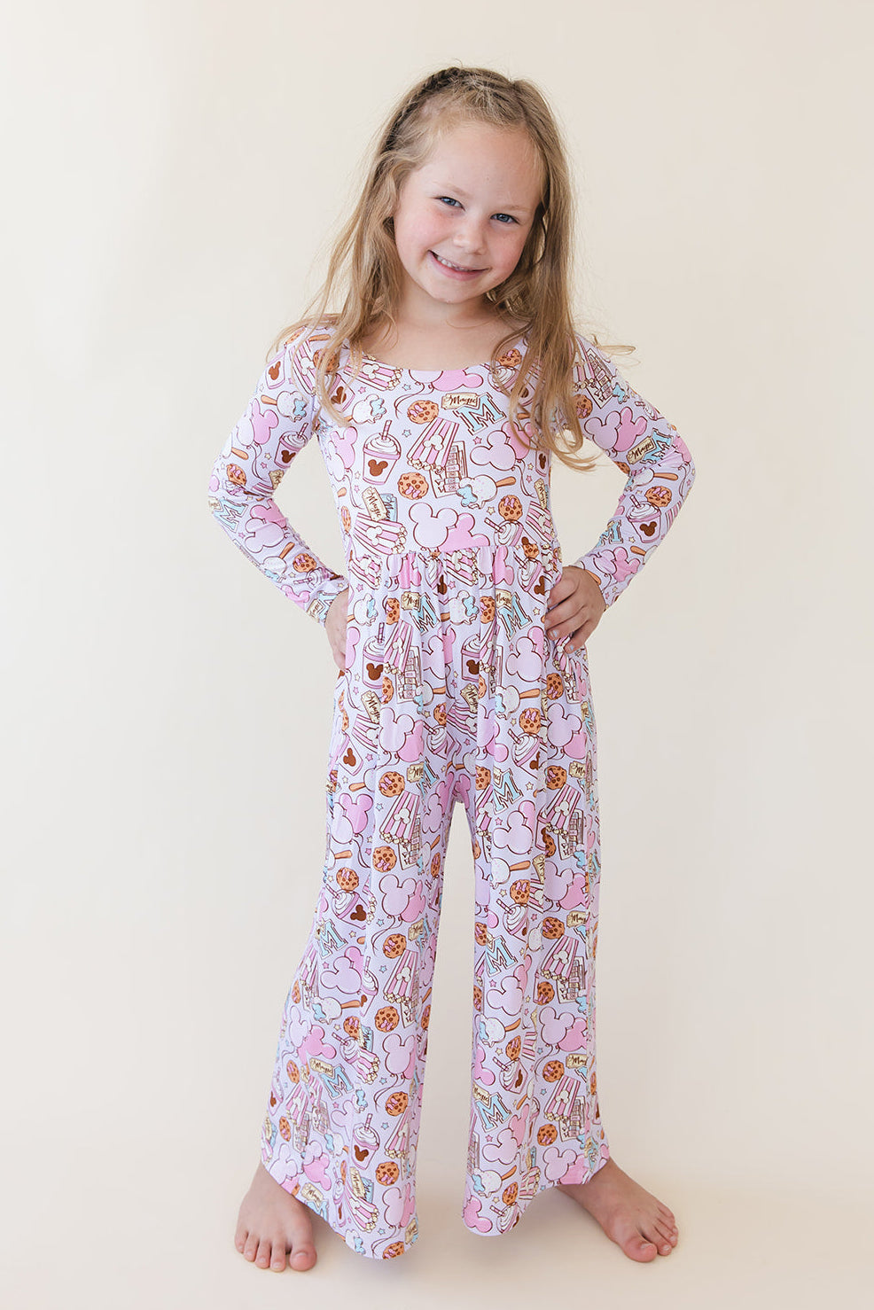 Snacks (purple) - Wide-leg Romper