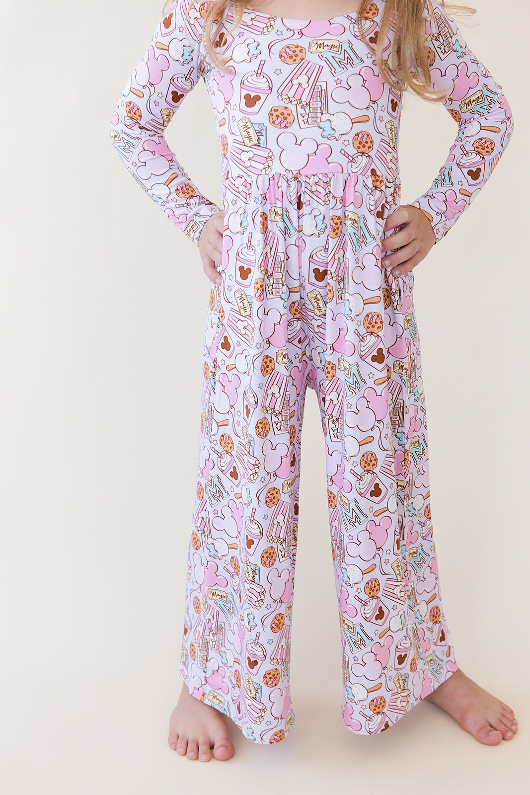 Snacks (purple) - Wide-leg Romper