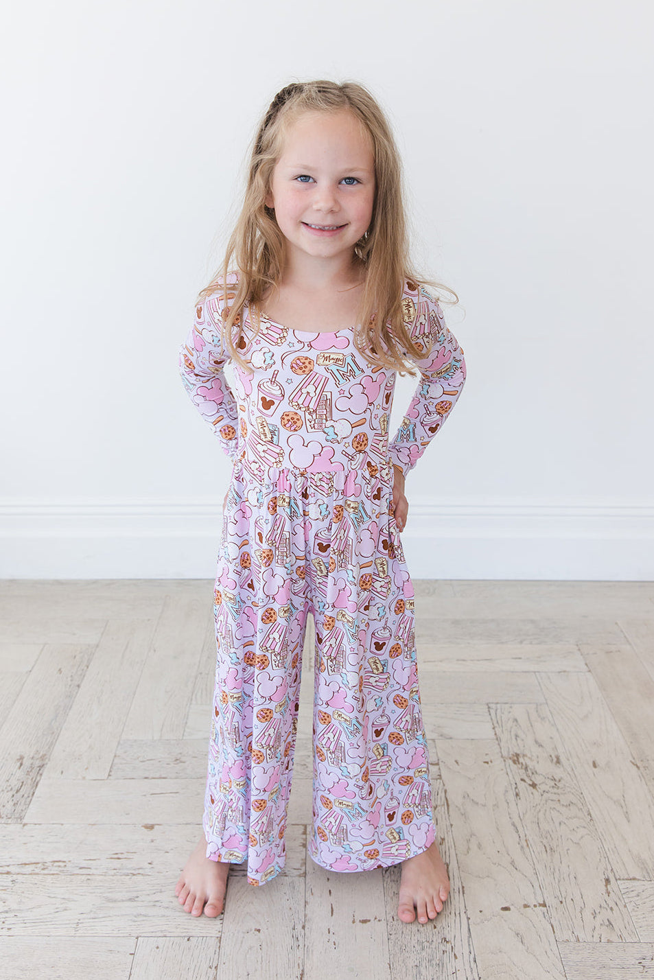 Snacks (purple) - Wide-leg Romper