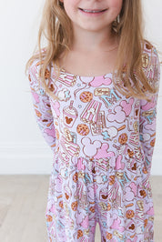 Snacks (purple) - Wide-leg Romper