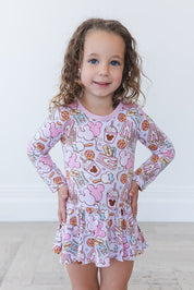 Snacks (purple) - Bodysuit Dress