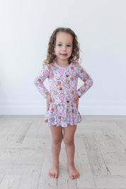 Snacks (purple) - Bodysuit Dress