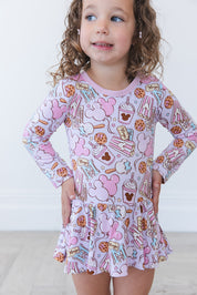 Snacks (purple) - Bodysuit Dress