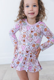 Snacks (purple) - Bodysuit Dress