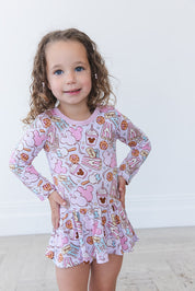 Snacks (purple) - Bodysuit Dress