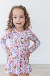 Snacks (purple) - Bodysuit Dress