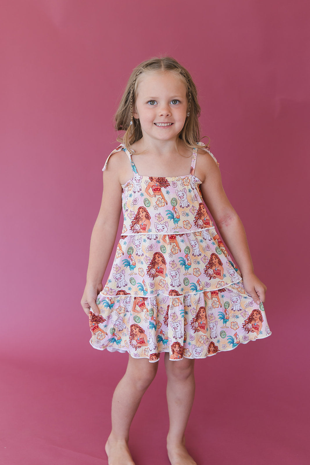 (PINK) Beyond the Reef - Tiered Dress