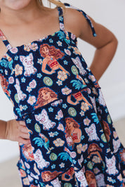 (BLUE) Beyond the Reef - Tiered Dress