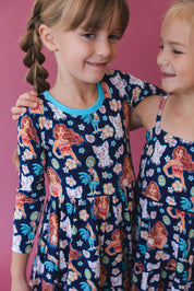 (BLUE) Beyond the Reef - Ruffle Dress