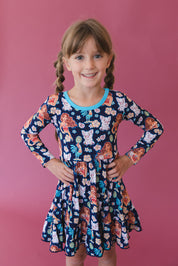 (BLUE) Beyond the Reef - Ruffle Dress